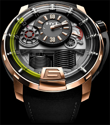  HYT H1 Hydro Mechanical Watch black DLC - Pink gold (5N)