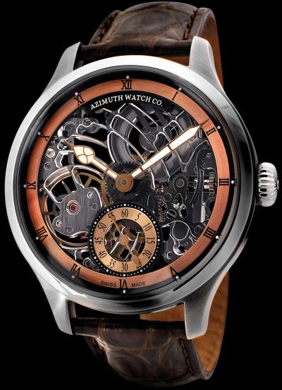 Azimuth Militare-1 Officer-Squelette Art Deco (Rose gold dial)