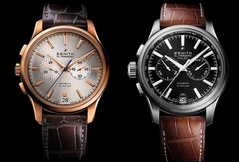 часы Captain Chronograph pink gold и Pilot Chronograph