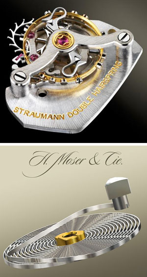 турбийон и спираль баланса часов H. Moser & Cie