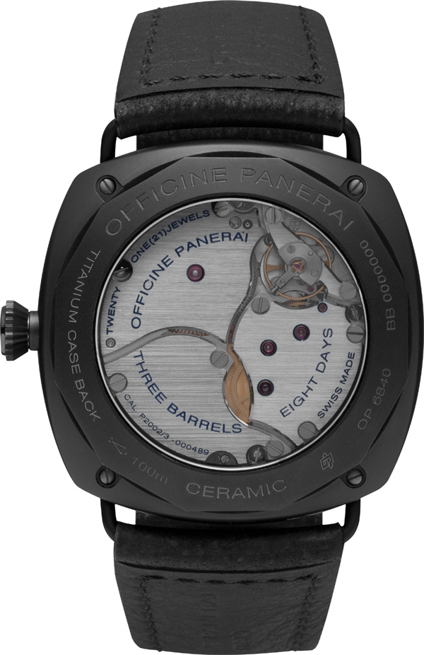 задняя сторона часов Panerai Radiomir 8 Days Ceramica