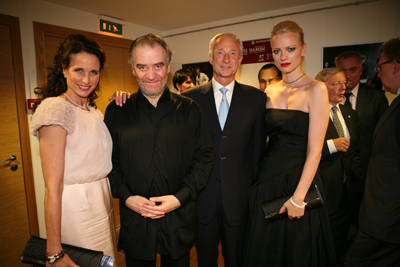 Andie MacDowell, Valery Gergiev, Lutz Bethge, CEO de  Montblanc  Franziska Knuppe