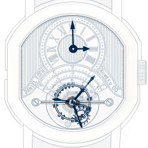 схематическое изображение часов Daniel Roth с турбийоном