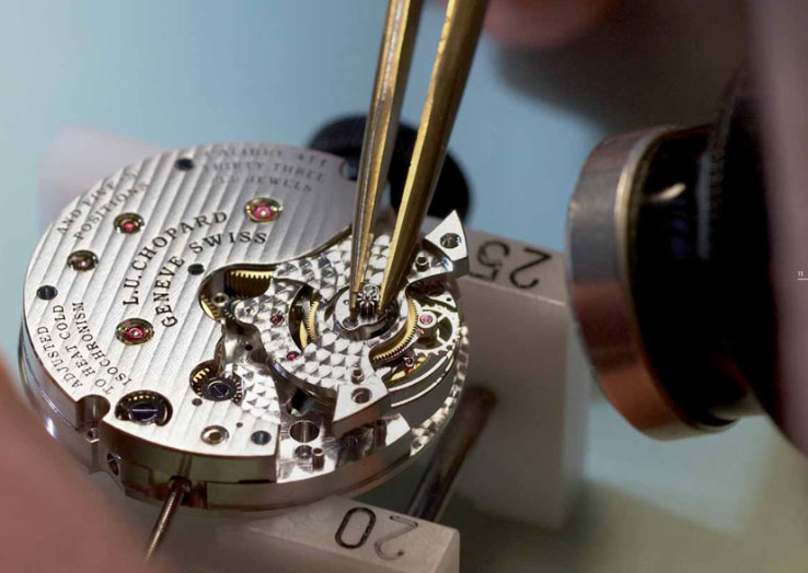 процесс сборки часов Chopard