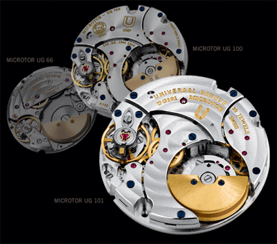 механизмы, которыми снабжены часы Universal Geneve