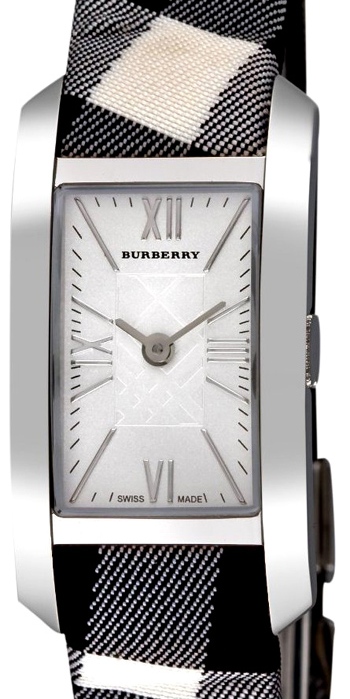 часы BU1078 Check Engraved White Dial Rectangular Case от Burberry
