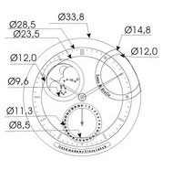схематическое изображение циферблата часов Jacques Etoile