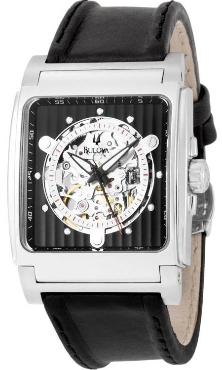  Mechanical Square Skeleton Dial  Bulova