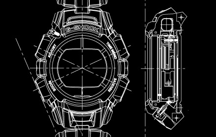 схематическое изображение часов G-SHOCK