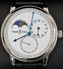 часы Frank Jutzi с индикатором фазы луны и вторым часовым поясом