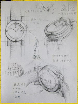 схематическое изображение часов The Chinese Timekeeper