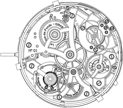 мануфактурный механический механизм Girard-Perregaux P E09-0001