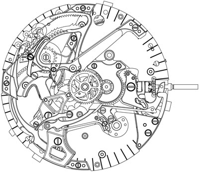 мануфактурный механический механизм Girard-Perregaux P E09-0001