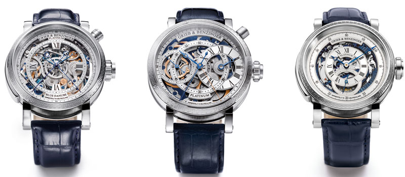 часы Grieb & Benzinger Platinum - Blue Danube, Blue Whirlwind и Blue Sensation часы Grieb & Benzinger Platinum - Blue Danube, Blue Whirlwind и Blue Sensation