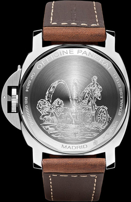 задняя сторона часов Panerai Luminor Marina Boutique Edition Madrid PAM 418