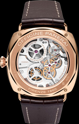 задняя сторона часов Radiomir 8 days GMT Oro Rosso Special Edition (Ref: PAM00395)