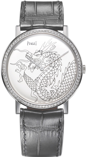 часы Piaget Dragon & Phoenix Altiplano (Ref. G0A36548) с посеребренным циферблатом