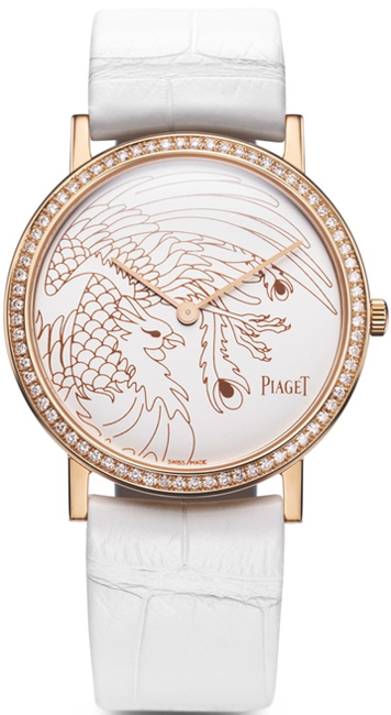 часы Piaget Dragon & Phoenix Altiplano (Ref. G0A36547) с посеребренным циферблатом