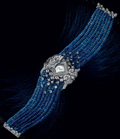 часы Secret watch with sapphire beads and diamonds