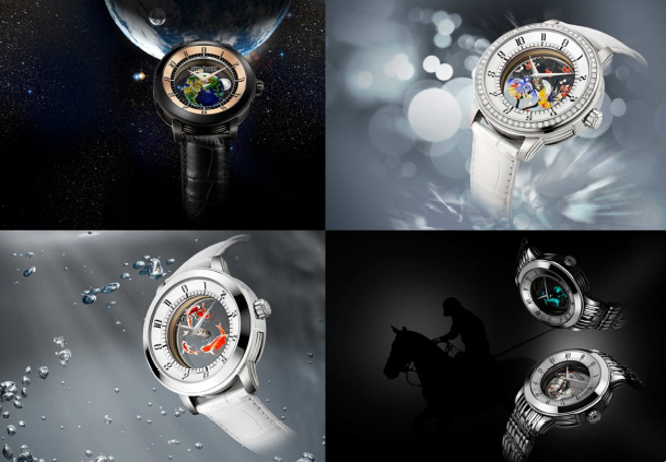 Art Collection - слева направо, сверху вниз: The Moonlight, The Cherry Blossom, The Koi Fish, The Polo Player