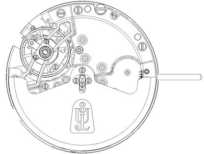 эскиз механизма часов Chronomètre P8 Automatique эскиз механизма часов Chronomètre P8 Automatique