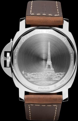 задняя сторона часов Panerai Luminor Marina Boutique Edition Paris PAM 414