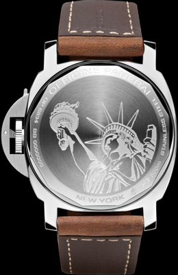 задняя сторона часов Panerai Luminor Marina Boutique Edition New York PAM 417
