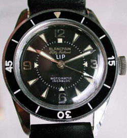 на циферблате часов два логотипа – Blancpain и Lip