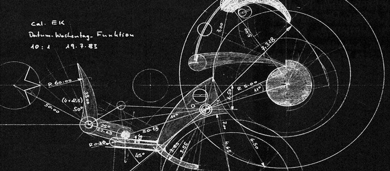эскиз Курта Клауса для механизма часов Da Vinci Perpetual Calendar