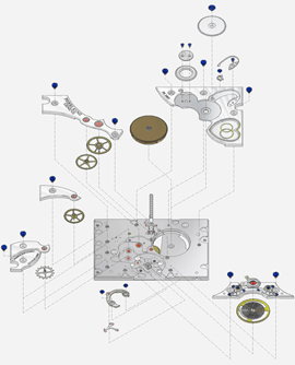 проект деталей механизма часов Pierre Kunz