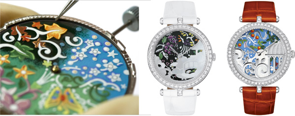 миниатюры на эмали часов Van Cleef & Arpels