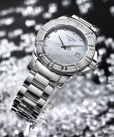 новые керамические часы Longines Conquest с бриллиантами