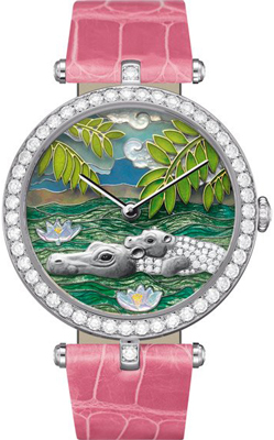 женские часы Lady Arpels African landscape Hippopotamus Decor