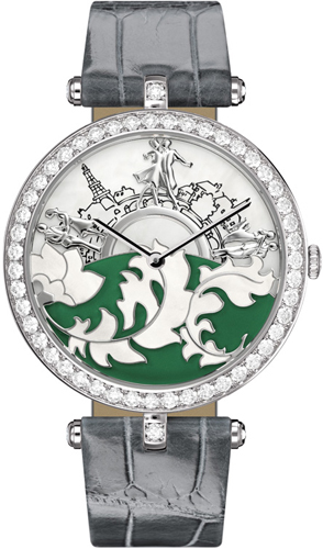Для тех, кто обычным прогулкам предпочитает танцы, дом Van Cleef & Arpels создал наручные часы Bal Proust. С их помощью можно узнать, как «клубилась» парижская элита во времена Марселя Пруста.