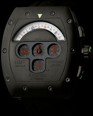 спортивные часы Mecha-1 Chrono Gauge BMF PVD от Azimuth спортивные часы Mecha-1 Chrono Gauge BMF PVD от Azimuth