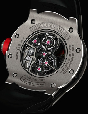 задняя сторона часов Richard Mille RM 36-01 Sebastien Loeb