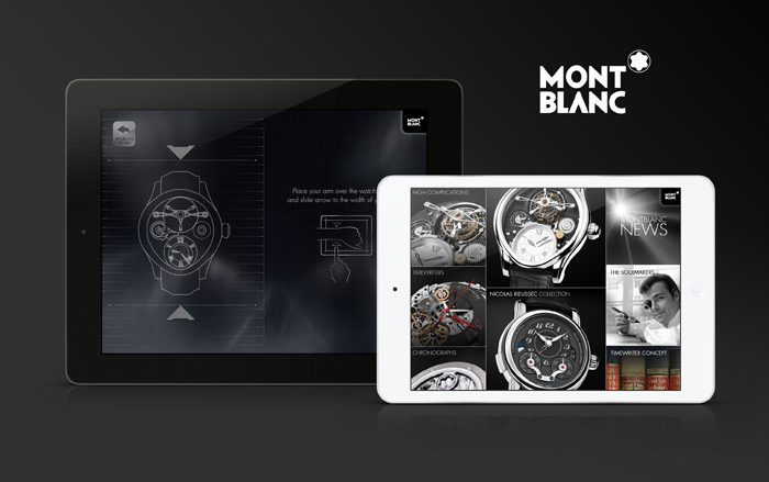 Страница часового приложения Montblanc для iPad