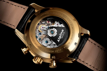 задняя сторона часов Alpina 130 Heritage Pilot Automatic Chronograph