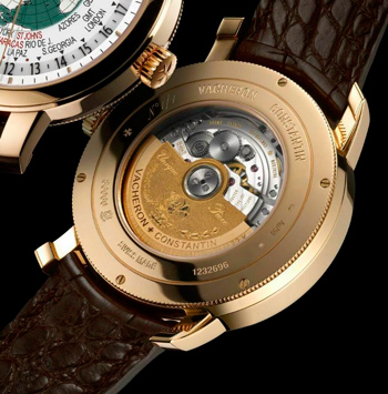 задняя сторона часов Patrimony Traditionnelle World Time for Mexico