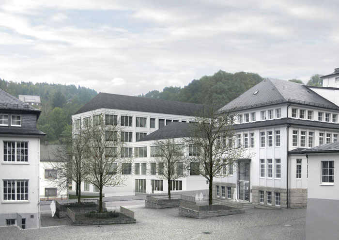 Эскиз нового здания мануфактуры A. Lange & Söhne