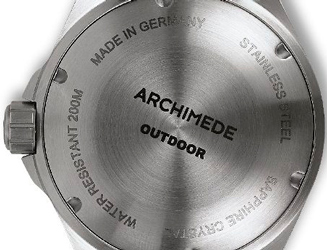 задняя сторона часов Archimede Outdour Automatic Luminous Dial