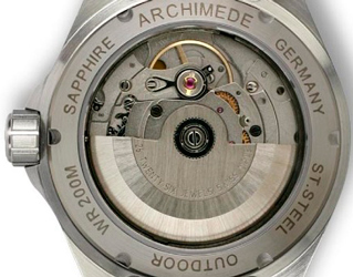 задняя сторона часов Archimede Outdour Automatic Luminous Dial