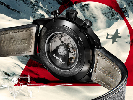 задняя сторона часов Alpina Startimer Automatic Chronograph «BLACK STAR» (ref. AL-860GB4FBS6)