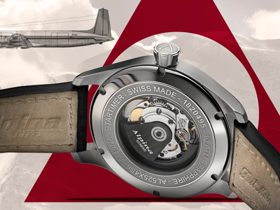 задняя сторона часов Alpina Startimer Pilot Automatic «Sunstar» (Ref. AL-525GB4S6)