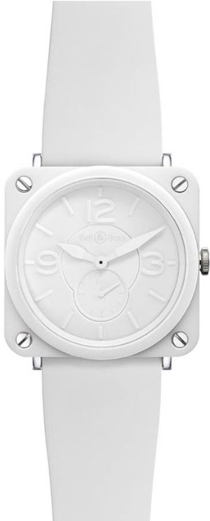 Белые квадратные часы Bell & Ross White Ceramic - для всех любителей авиации и белого цвета