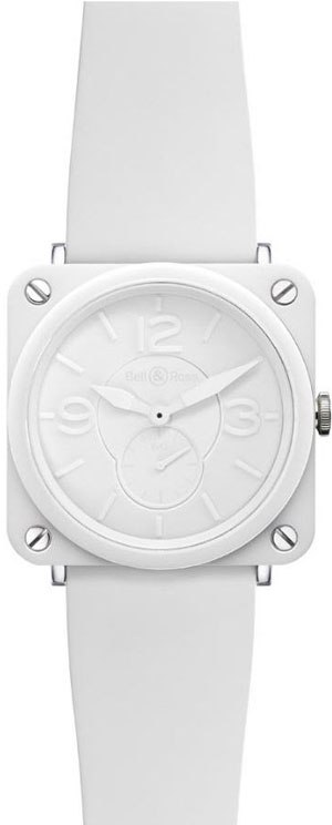 Белые квадратные часы Bell & Ross White Ceramic - для всех любителей авиации и белого цвета