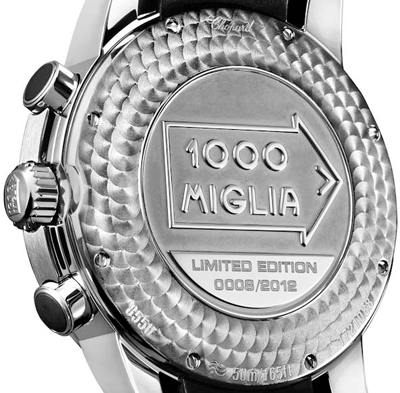 задняя сторона часов Mille Miglia GMT Chrono 2012