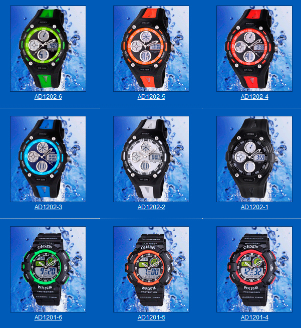 Популярные модели 2012 года от комании Ohsen - SJumping-figure-Watches-Plastic