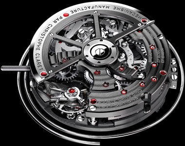 Механизм Christophe Claret Kantharos, вид сзади