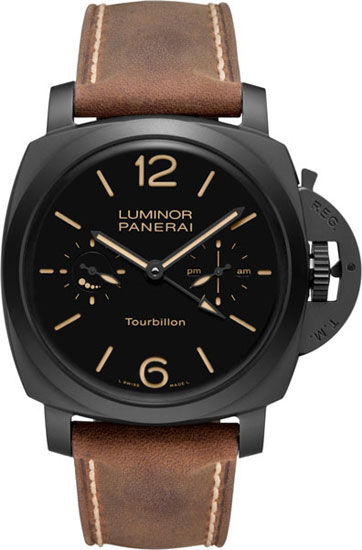 Новые часы Panerai Luminor 1950 Tourbillon GMT Ceramica (PAM 000396), усложненные инновационным турбийоном. Новые часы Panerai Luminor 1950 Tourbillon GMT Ceramica (PAM 000396), усложненные инновационным турбийоном.